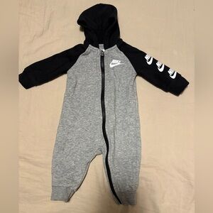Nike Gray and Black Footies One Piece